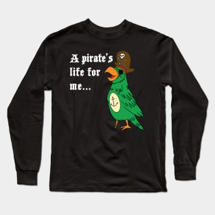 Pirate Parrot with Eye Patch and Wooden Leg Long Sleeve T-Shirt